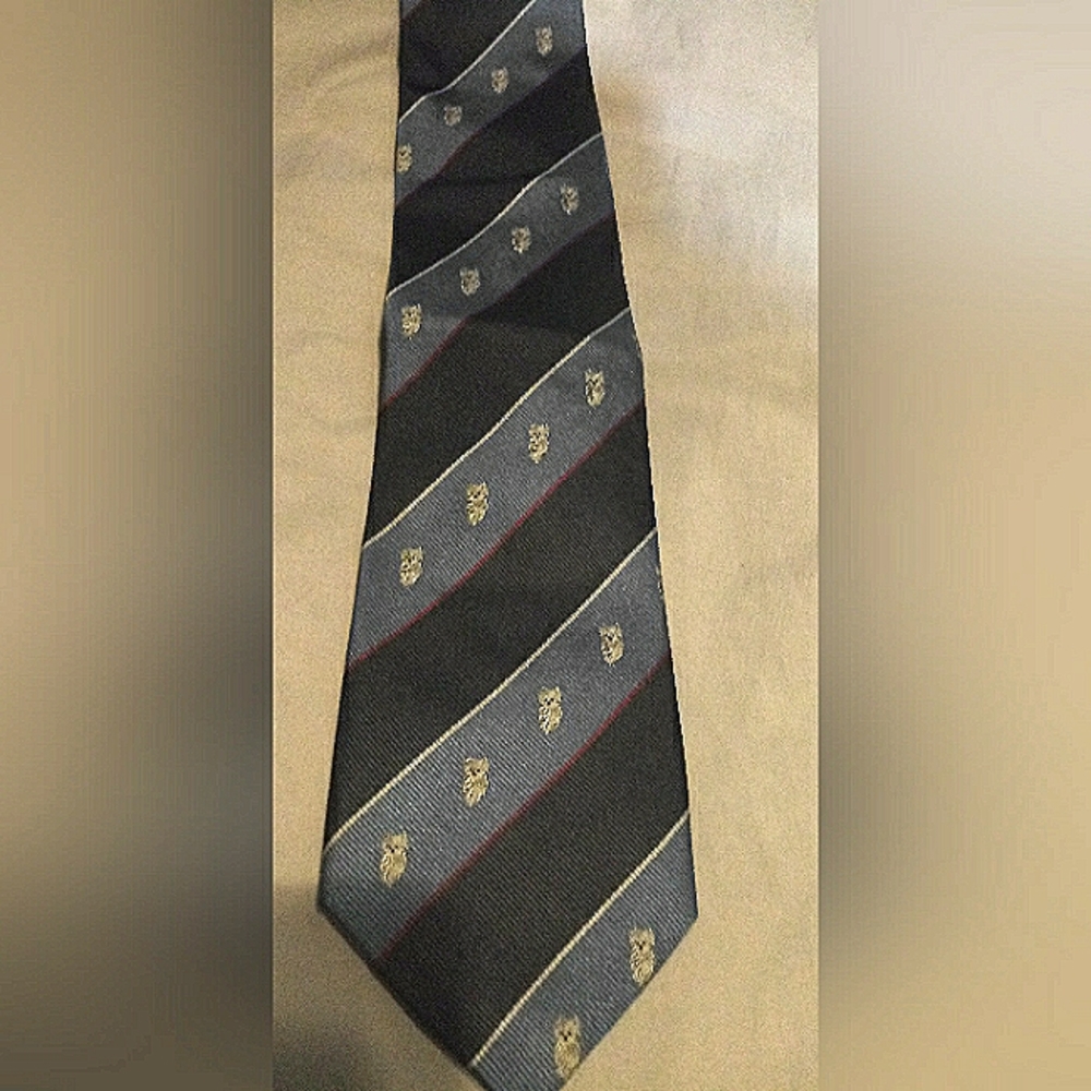 Silk Koala bear tie Australia blue striped